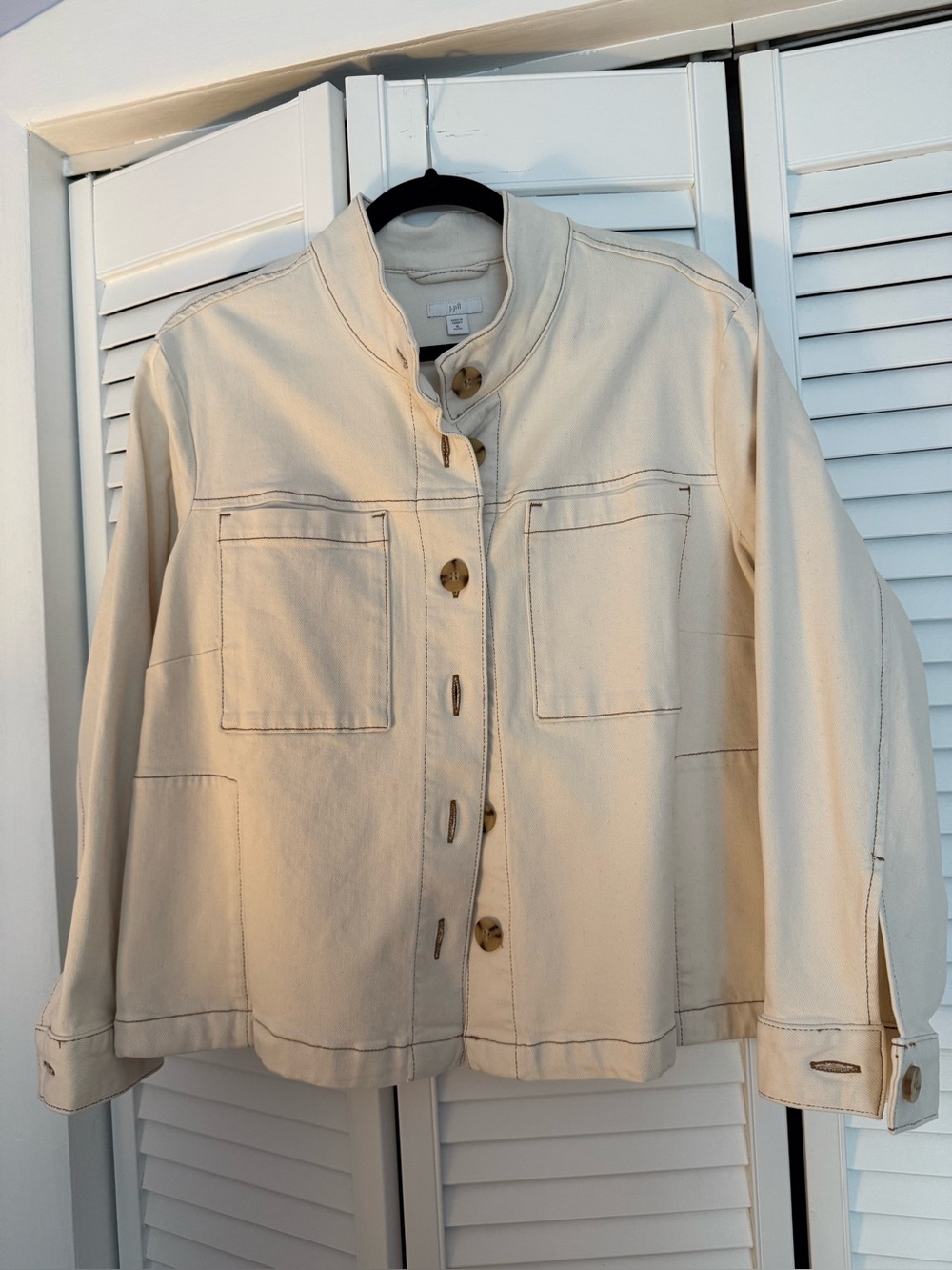 JJill Casual Button-Front utility jean Jacket - XLP
